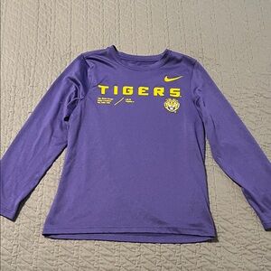 Nike Kids LSU Purple Dri-Fit Long Sleeve Shirt
